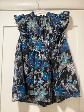Ulla Johnson Top with Blue and Teal Floral Print
